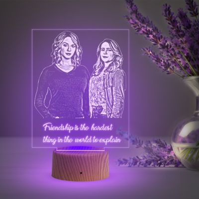 Acrylic Engraved Customized with Any Photo 16 Changing Light & Remote Control